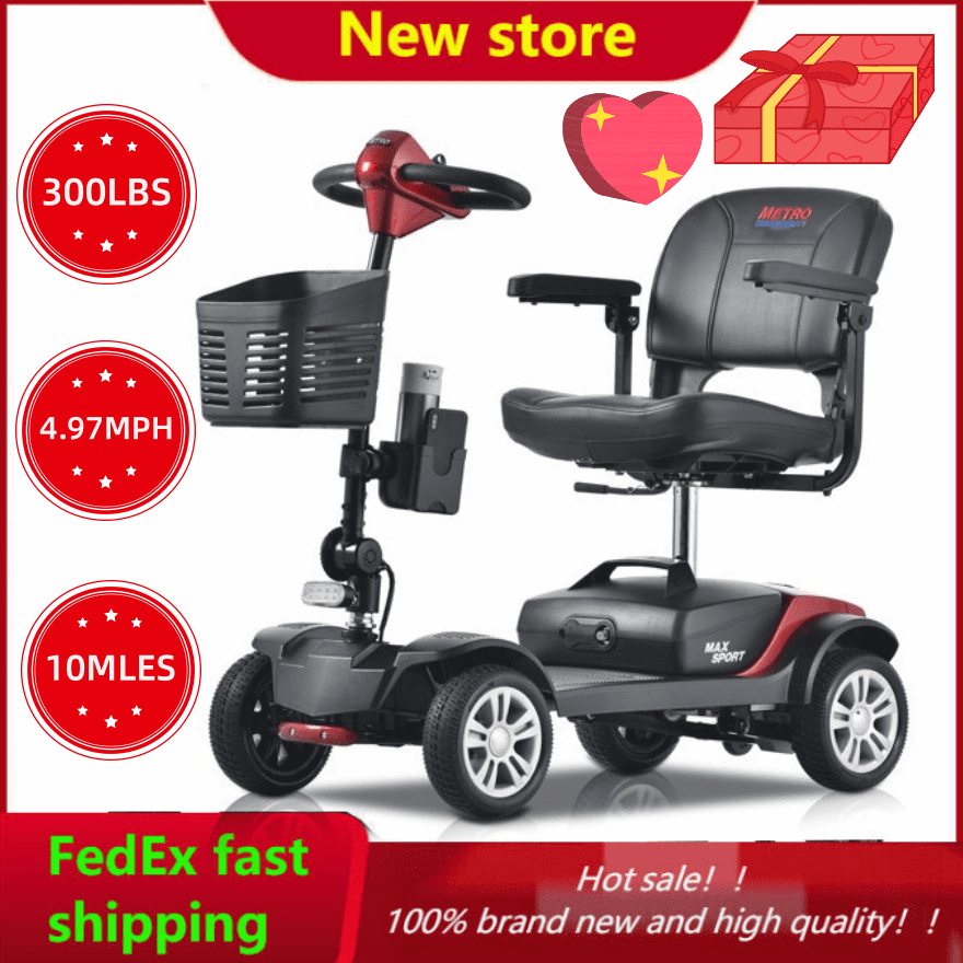 Mobility Scooters with Anti-Tip 4 Wheels,Heavy Duty Outdoor Power Scooters,Lightweight Motorized Scooter with and for Adults and Seniors, Red - Walmart.com
