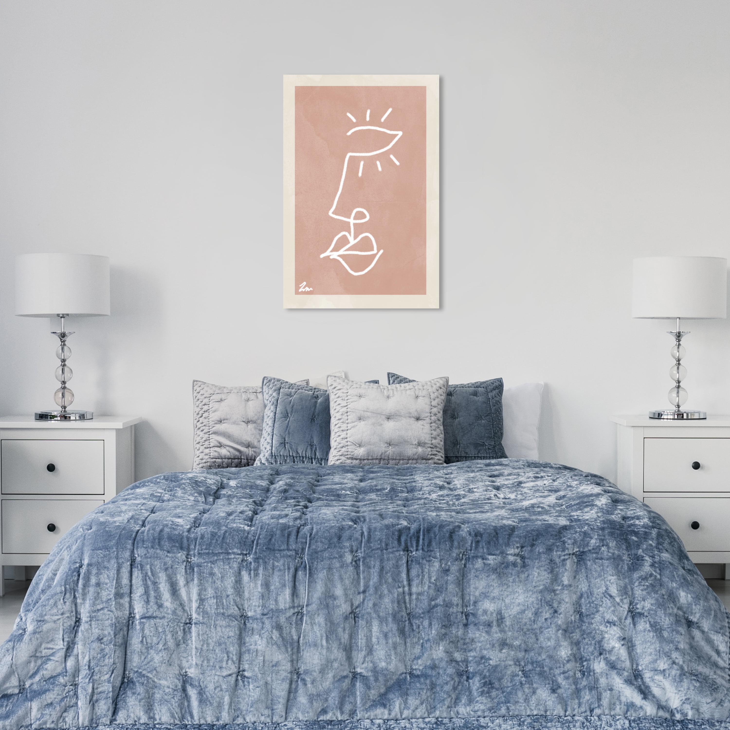 Wynwood Studio Canvas Half Face Self Portrait Abstract Shapes Wall Art Canvas Print Pink 24x36