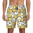 thumbnail image 2 of Picia Cartoon Chicken pattern Mens Swim Trunks with Compression Liner Stretch Beach Shorts Quick Dry with Zipper Pockets No-Chafing Board Shorts-Medium, 2 of 9