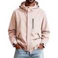 thumbnail image 2 of FRSASU Men's Hooded Rain Jacket, Water‑Resistant Zip Up Outdoor Windbreaker Jacket with Multiple Pockets Pink, 2 of 6