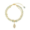 thumbnail image 6 of FENGGHAO Beaded Jade Bracelet with Gold Accents, Advanced Chinese Style Bohemian Ethnic Jewelry for Women, Handmade String Beads Gift, 6 of 6