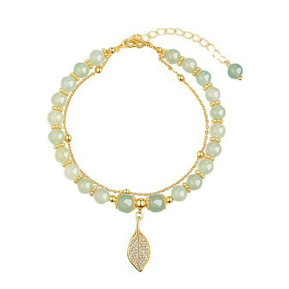 CILENON Plated Jade Crystal Butterfly Beaded Bracelet For Women Adjustable Chinese Style Classic Bracelet Charm Ideal Gifts Jewelry(Mint Green,One Size)