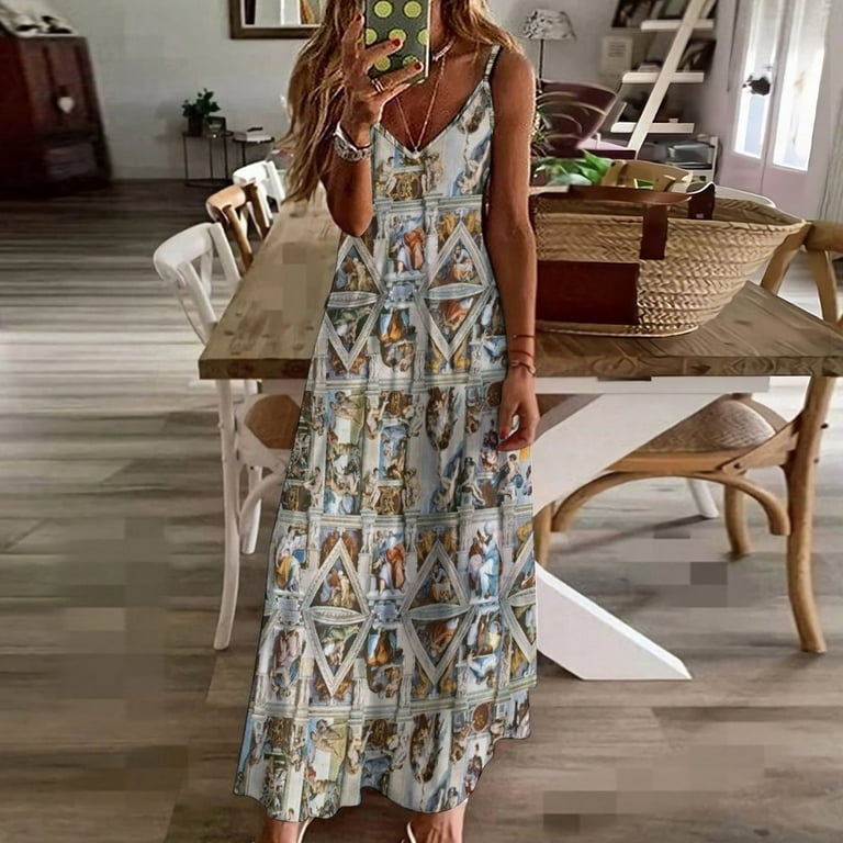 Michaelangelo - Sistine Chapel Ceiling Sleeveless Dress elegant party dress  for women women's dresses luxury - Walmart.com