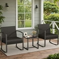 thumbnail image 5 of Homall Patio Furniture Set Outdoor Rocker All Weather PP Rocking Chair with Cushion Set of 3, Black, 5 of 7