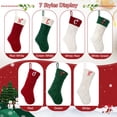 thumbnail image 4 of Minzimin Christmas Stockings with Initials, Letter Embroidered Xmas Stocking, 18" Large Monogram Knitted Xmas Stocking, Christmas Party Fireplace Family Hanging Stocking Decoration, 4 of 7