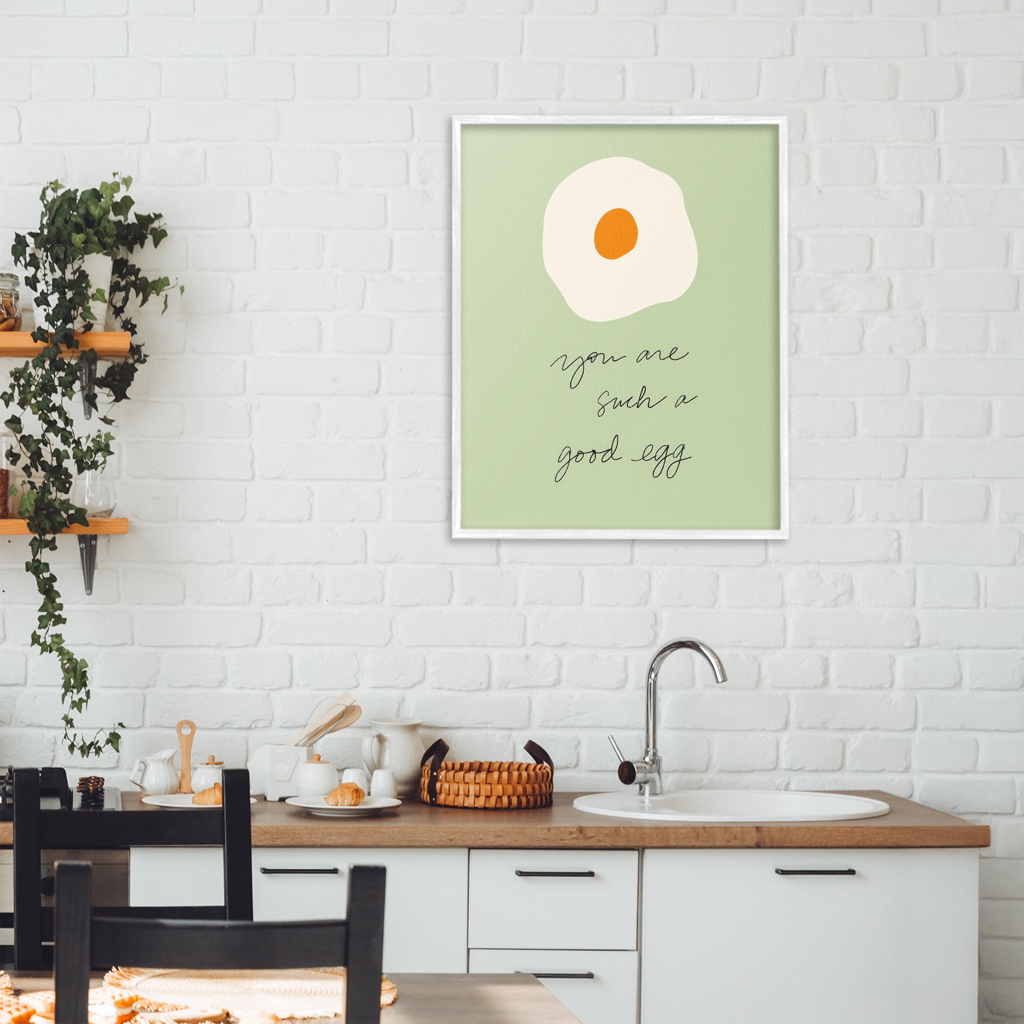 Stupell Industries You Are A Good Egg White Framed Giclee Art, design by SD Graphics Studio