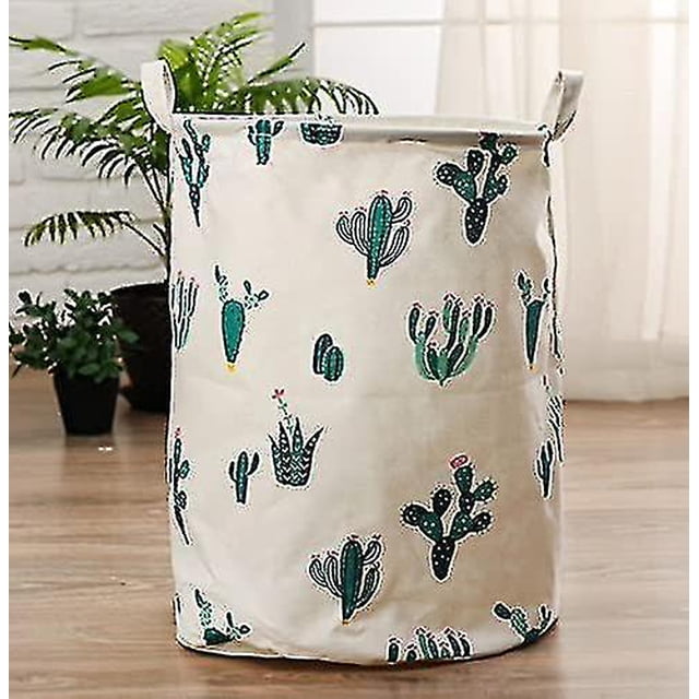 Laundry Hamper Large Green Catcus Laundry Bucket For Storage Bin, Kids Room, Home Organizer, Nursery