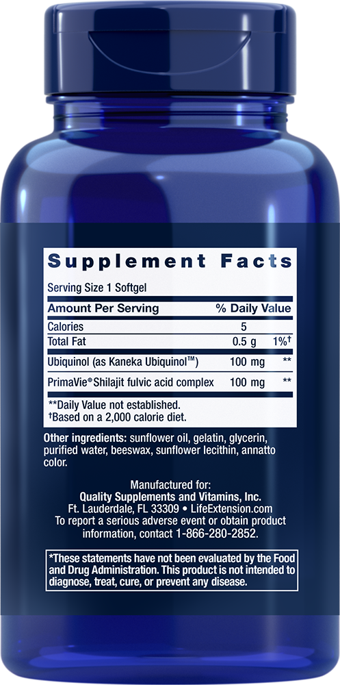 Life Extension COQ10 Super Ubiquinol 100mg with Enhanced Mitochondrial Support, 90 Softgels