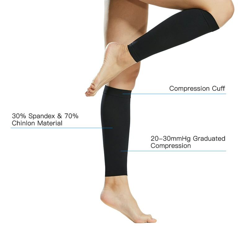 Calf Compression Sleeve for Men & Women, 1 Pair, Footless Compression Socks  20-30mmHg for Leg Support, Shin Splint, Pain Relief, Swelling, Varicose  Veins, Maternity, Nursing, Travel 