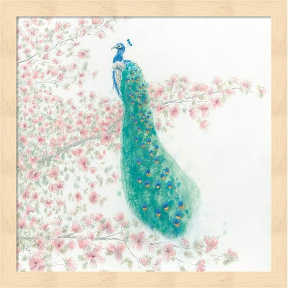 Spring Peacock II by James Wiens, Framed Wall Art, 13.25W x 13.25H