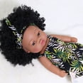 thumbnail image 2 of Baby Cute Curly Hair Sport Boys Black Baby Toy Doll Kids Gift Hooded With Cloth, 2 of 3