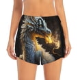 thumbnail image 2 of Balery Golden White Fire Dragon Pantalones cortos deportivos para mujer con forro y dos bolsillos, elásticos, para entrenamiento, gimnasio, yoga-XX-Large, 2 of 7