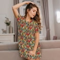 thumbnail image 3 of Fotbe Funny Owl Bird Bata de Dormir para Mujer con Estampado, Camisón de Algodón de Manga Corta, Ropa de Dormir Casual, 3 of 6