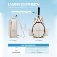 thumbnail image 3 of relayinert Durable Badminton Bag For Long-lasting Performance Adjustable ABS Tennis Racket Bag Tennis Bag Beige, 3 of 6