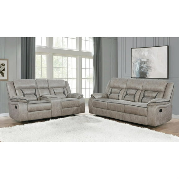 Coaster Company Leatherette Taupe Reclining Living Room Set Beige