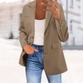 thumbnail image 2 of Women's Lapel Button Front Long Sleeve Business Suit Jacket Coat with Pockets for Formal Wear, 2 of 7