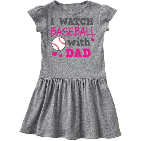 

Inktastic I Watch Baseball with My Dad Gift Toddler Girl Dress