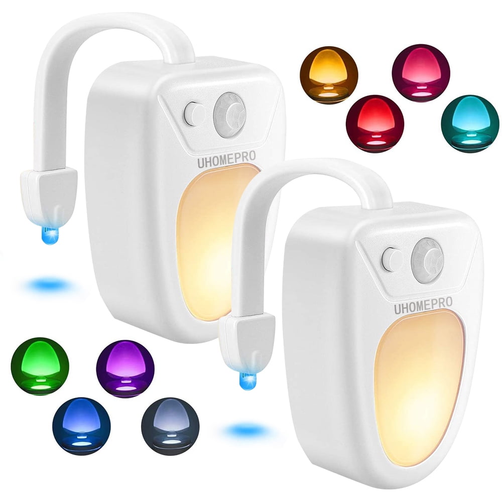 Glow Bowl Toilet Light, 2PACK Toilet Night Light Motion Activated 8