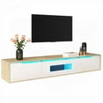 thumbnail image 1 of TV Stand with High-gloss Look & Unique Door - 16 Color LED Lighting & Versatile Mounting, 1 of 26