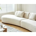 thumbnail image 5 of US Pride Furniture 132.3 inch Large Size Half Moon Design Curved 6-Seat Sofa with High-Density Foam Filled Ivory, 5 of 9