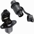 thumbnail image 1 of 3-pin male agricultural connector and 3-pin female agricultural connector, 12V 3-pin agricultural vehicle socket, 3-pin double trailer socket, 1 of 5