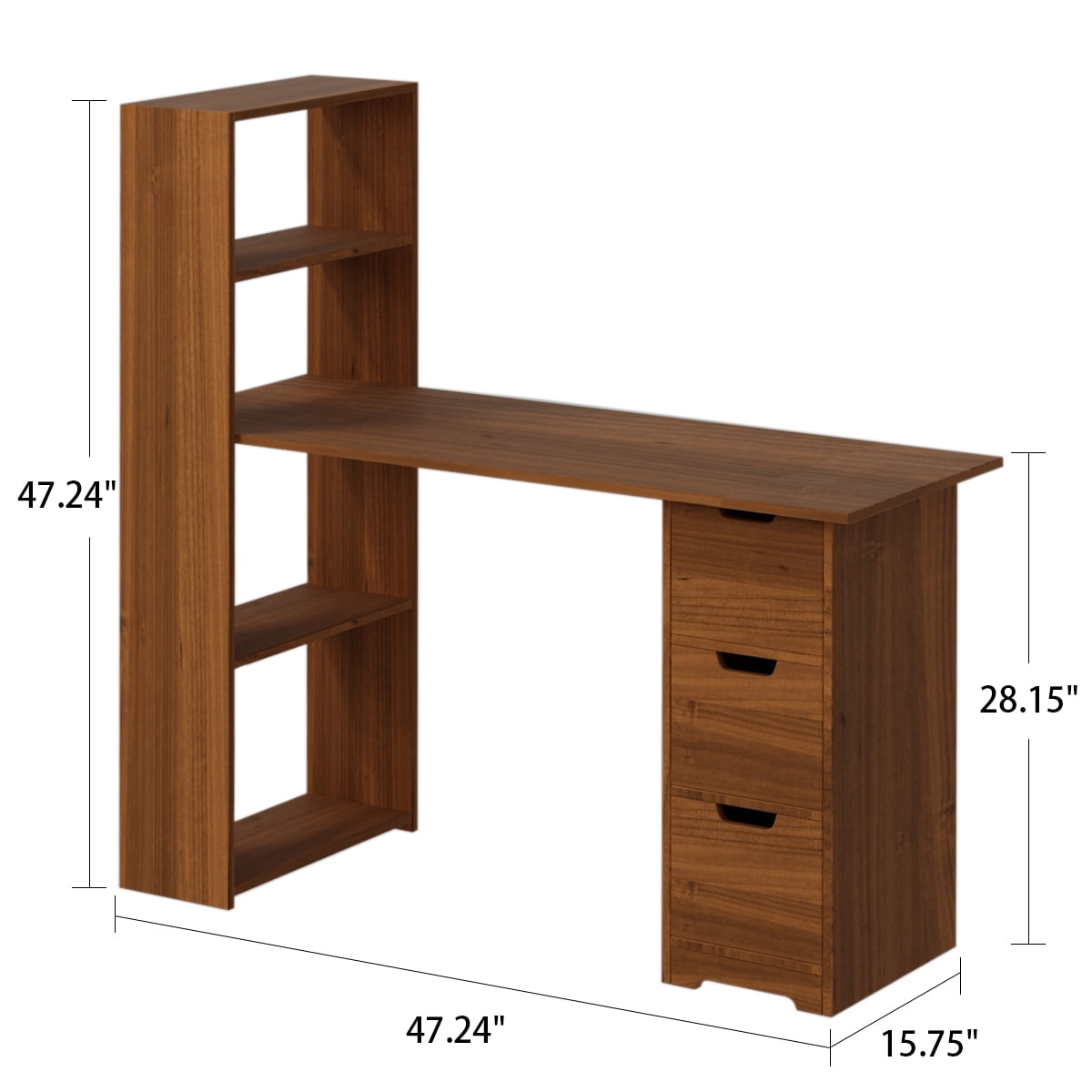Wood Frame Computer Desk With Hutch And Bookshelf Heavy Duty Wooden Sturdy Office Desk With Storage Shelves For Home Office Natural Walmart Com Walmart Com