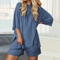 thumbnail image 4 of sususu 2 Piece Short Sets for Women Plus Size Summer Travel Vacation Airport Outfits Moisture-Wicking Casual Vacation Workout Shorts Sets Outfits Sweatsuit with Pocket BU1 XXXL, 4 of 7