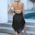 thumbnail image 4 of Yuhangmm Coverups for Bathing Suits, Swimwear Cover Up - Women's Backless Fringe Kaftan for Beachwear and Swimsuit Ensemble Black M, 4 of 7