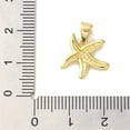 thumbnail image 3 of Starfish Rack Plating Brass Charms Cadmium Free & Lead Free Long-Lasting Plated Real 18K golden Plated 13x14.5x2mm Hole: 5x3.5mm Brass, 3 of 3
