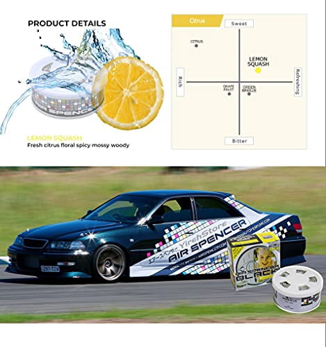 Eikosha Air Spencer Black Lemon Squash (A52) 5-packs, Heavy Duty, Last Long, JDM Japan Car Air Freshener