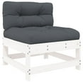 thumbnail image 3 of vidaXL 8 Piece Garden Lounge Set with Cushions White Solid Wood, 3 of 5