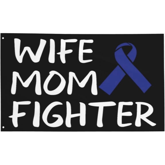 Funny Colon Cancer Awareness Gifts For Wife Mom Women Men Black Funny Flag Banner 3x5 Ft Indoor Outdoor Decor For For Bedroom Living Room Dorm Mom Gifts Fathers Day Gift for Dad Birthday Gifts