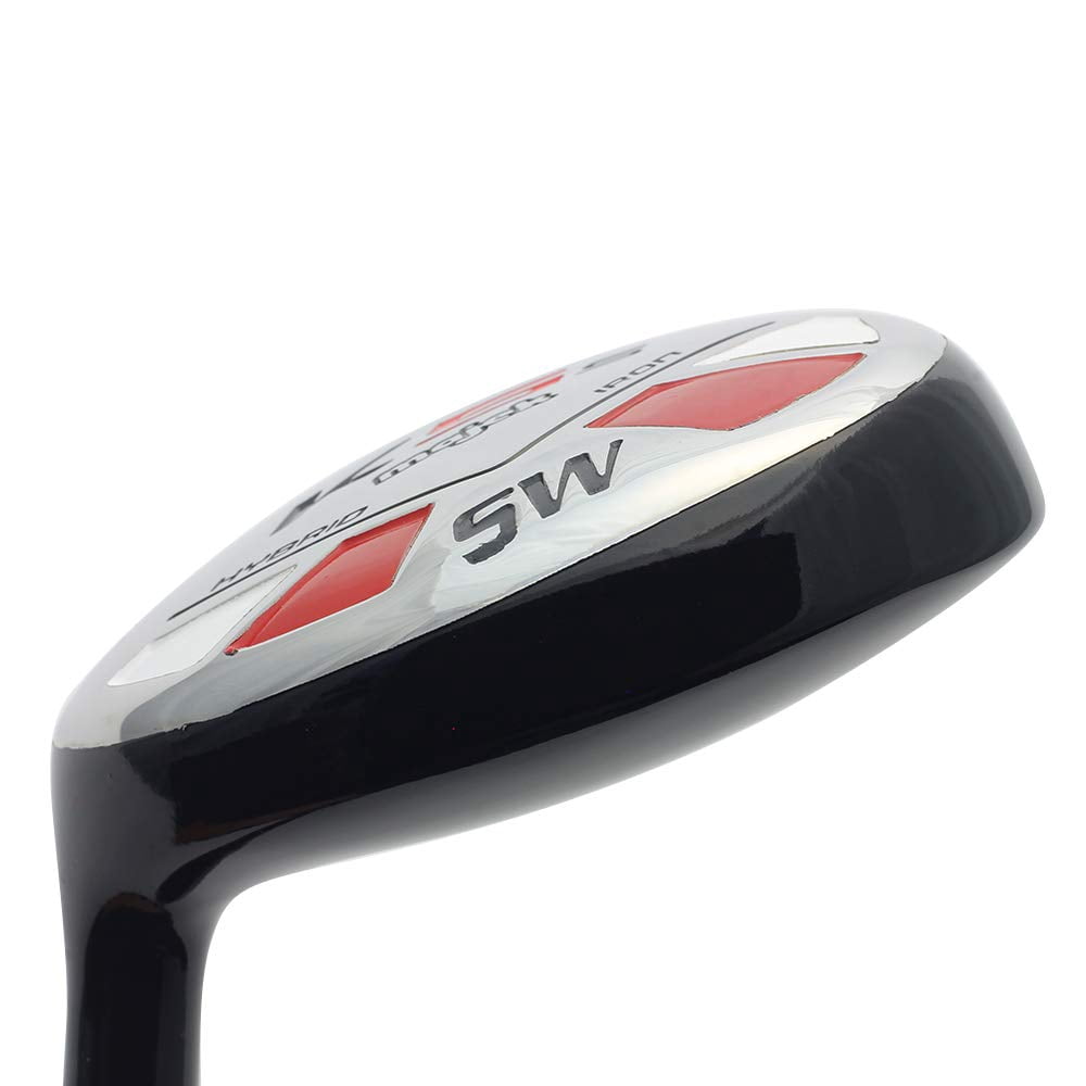 LEFT HANDED Majek Golf +1 inch Over Big & Tall Men's SW Hybrid Regular Flex New Utility R Flex Club (Tall 6'0"+ / +1" Over) with Midsize Black Pro Velvet Grip