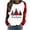 White, variant on Erwazi Womens Christmas Printed Color Block Long Sleeve T-Shirts Casual Crew Neck Shirt Top