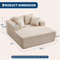 thumbnail image 2 of Oversized Chaise Lounge Chair, 54 * 61" Indoor Cloud Plush Corduroy Floor Sofa Bed Deep Seat No Assembly Couch for Living Room, Lignt Tan, 2 of 8