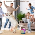 thumbnail image 3 of JAUYXIAN Karaoke Máquina con 2 Micrófonos Inalámbricos para Adultos y Niños, Sistema de Altavoces de Karaoke Bluetooth Portátil, Compatible con Entrada Tf/aux/voz Mágica Divertida, D32-T, 3 of 8