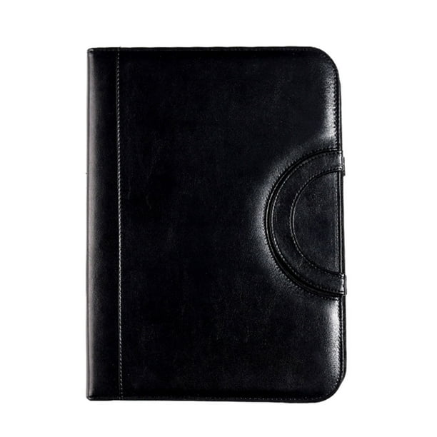 Sidaley Carpeta ligera de PU con asas para documentos de identidad y dinero en efectivo de forma segura maletín de negocios Carpeta de cartera cartulina negro