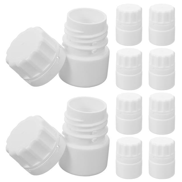 10pcs Empty Bottle Holder With Screw Caps Portable Tablet Storage Container For Medicines Dispenser