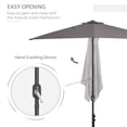 thumbnail image 4 of Outsunny 8ft Half Round Umbrella Patio Garden Outdoor Window Sun Shade Grey, 4 of 10