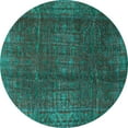thumbnail image 1 of Ahgly Company Indoor Round Oriental Light Blue Modern Area Rugs, 3' Round, 1 of 4