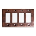 thumbnail image 1 of Monarch Abode 17016 Hand Hammered Switch Plate, 4-Gang, Pure Copper, 1 of 9
