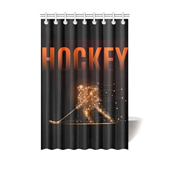 MKHERT Colorful Cool Hockey Player Polyester Fabric Bathroom Shower Curtain 48x72 inch