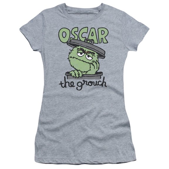 Sesame Street - Canned Grouch - Juniors Teen Girls Cap Sleeve Shirt - Small