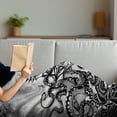 thumbnail image 3 of Nautical Soft Flannel Fleece Blanket, Monochromatic Marine Design of Kraken Octopus Tentacles Around Ship, Cozy Plush for Indoor and Outdoor Use, 50" x 60", Charcoal Grey Pale Taupe, by Ambesonne, 3 of 5