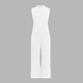 thumbnail image 7 of Women's Summer 2 Piece Outfits Neck Tank Top Cropped Wide Leg Pants Sets 2024 Fashion Tracksuit 3 Piece Women Suits Stretch Suit Women Suit Size Trouser Suit Womens Ski Overalls Womens Dress Pants, 7 of 7
