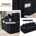 thumbnail image 2 of Leumius 76" Convertible Sofa Bed,Corduroy Boneless Couch with Cup Holders & Pocket,2-in-1 Sleeper Sofa Pull-out Couch Bed with 5 Pillows, Living Room, Small Spaces, Bedroom, No Assembly,Black, 2 of 5