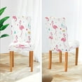 thumbnail image 4 of Chair Cover 4 Pack Removable Dining Chair Protectors Washable Chair Slipcovers Seat for Home Wedding Decor Cute Flamingo Pattern, 4 of 6