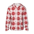 thumbnail image 1 of Balery Plaid Heart Sudadera ligera de manga larga con capucha y protección solar UPF 50+ para hombre y mujer, ideal para pesca y running-3X-Large, 1 of 7