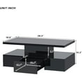 thumbnail image 2 of 39.3'' 2-Tier LED Light Coffee Table with Drawer, Modern Glossy Cocktail Table Center Table with Plug-in 16-Color LED Lighting and a Remote Control for Livingroom, 2 of 8