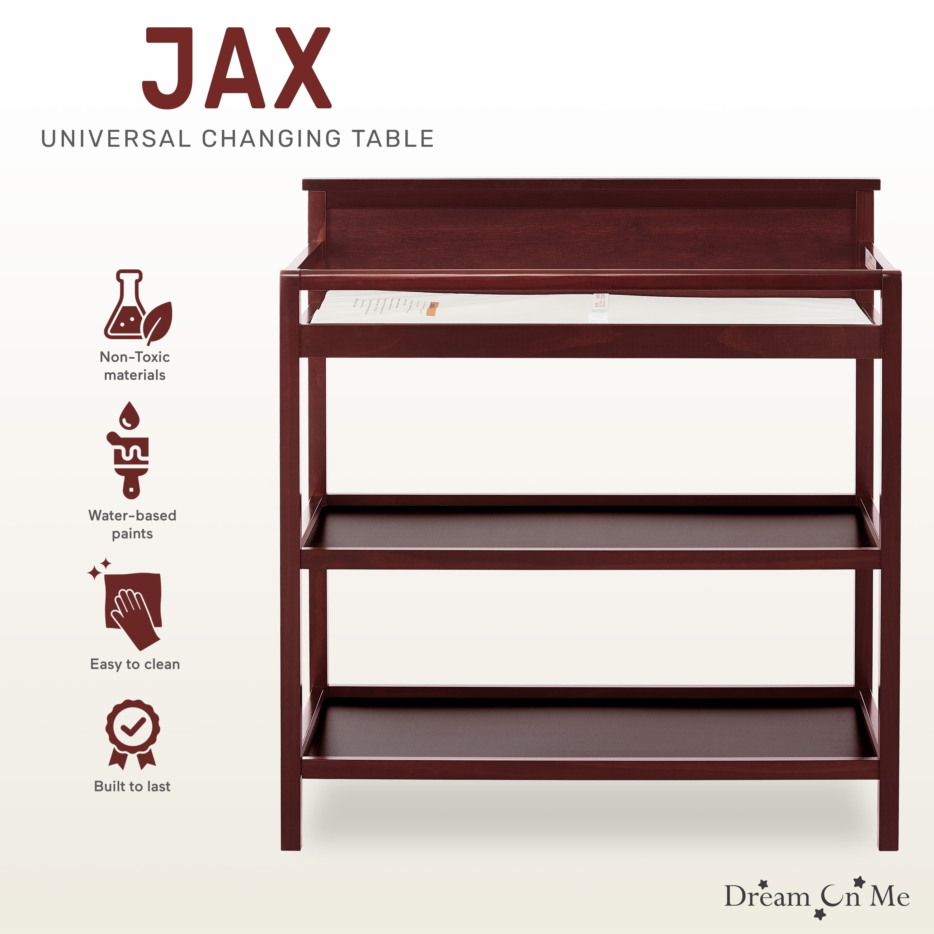Dream On Me Jax Universal Changing Table, Cherry